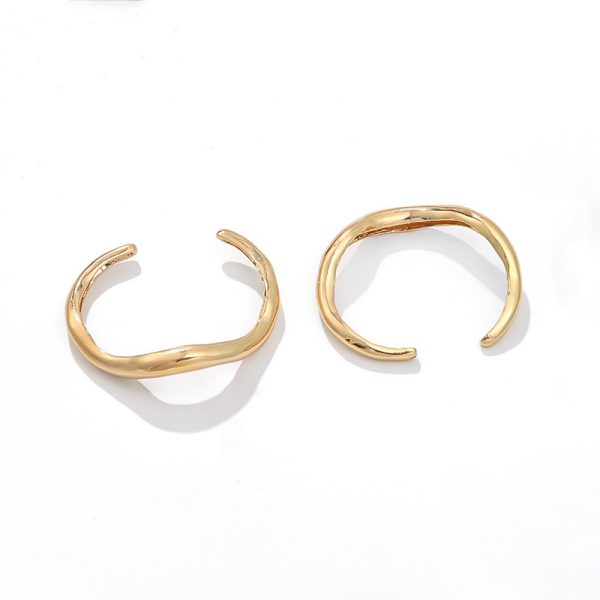 Metal Irregular Lava Bracelet For Women Fashion Special-interest Open-end Polished