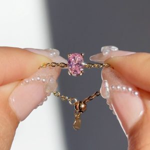 New Copper-plated Gold Oval Stretch Ring For Women