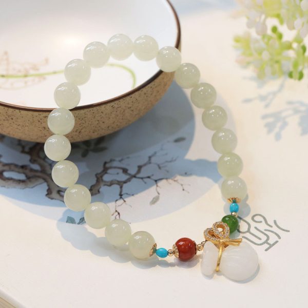 New Natural Hetian Gray Jade Bracelet Retro Temperament