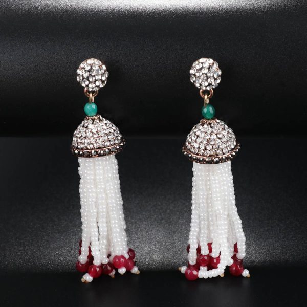 Women's Tassel Earring Necklace Two-piece Jewelry Set
