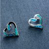 Peach Heart Necklace Ear Stud Accessories Set
