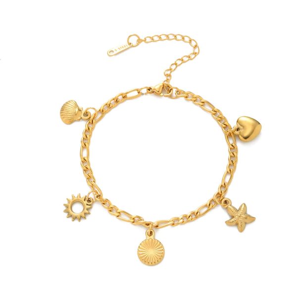 Shell Charm Star INSPIRA Sun Stainless Steel Bracelet