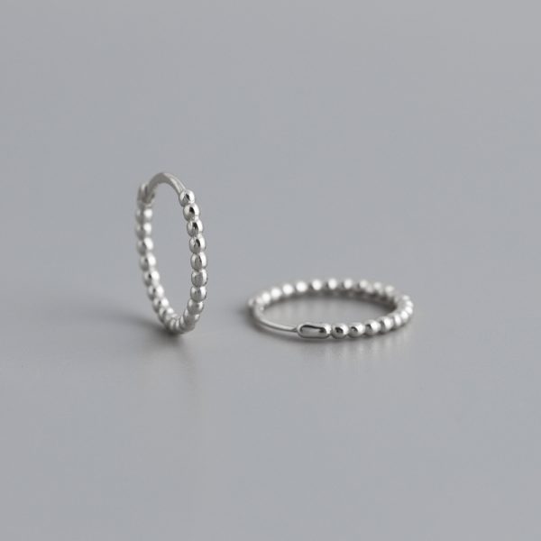 More Sizes Circle Polka Dot S925 Sterling Silver Ear Clip