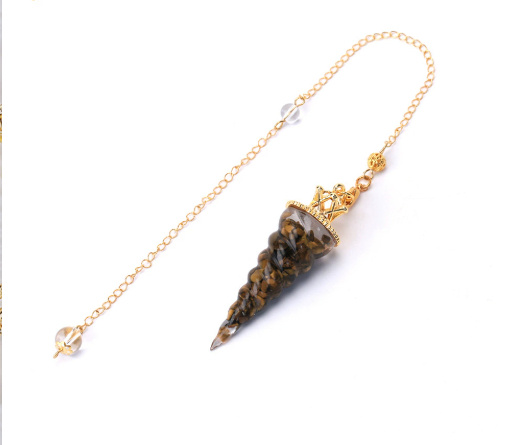 Rainbow Color Crystal Pendant Gravel Beads Pendant Reiki Resin Pendant