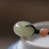 Natural Hetian Jade Necklace Short Lotus Safety Buckle Pendant Simple