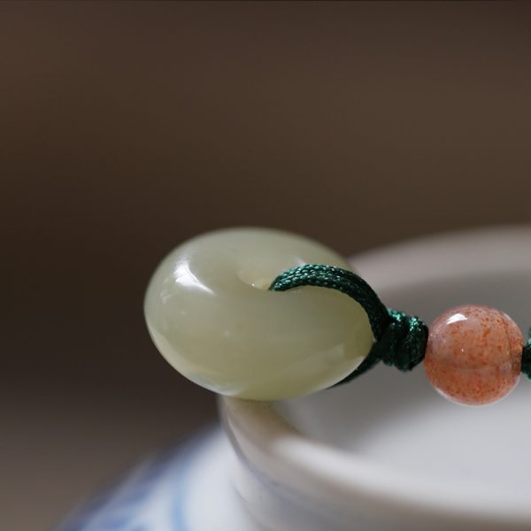 Natural Hetian Jade Necklace Short Lotus Safety Buckle Pendant Simple