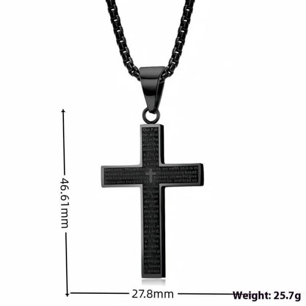 1d10f750-26fd-4e9b-a53a-14257fa110db_trans.jpeg Personality English Cross Titanium Steel Men's Pendant