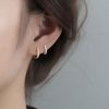 Full Diamond Double Row Diamond Round Ear Clip Circle Ear Cuff Female