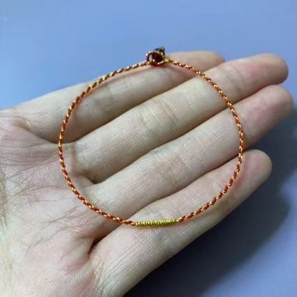 Two-tone Four-strand Braid Dorje Knot Ultra-fine Bracelet