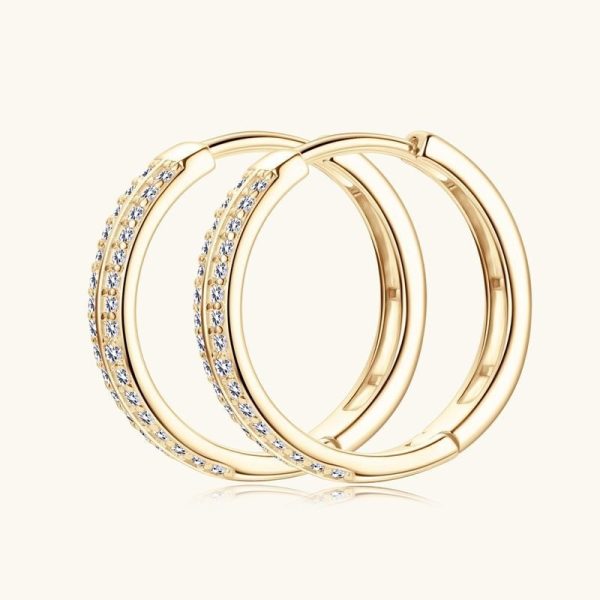Straight Sterling Silver Earrings Moissanite New Ear Ring