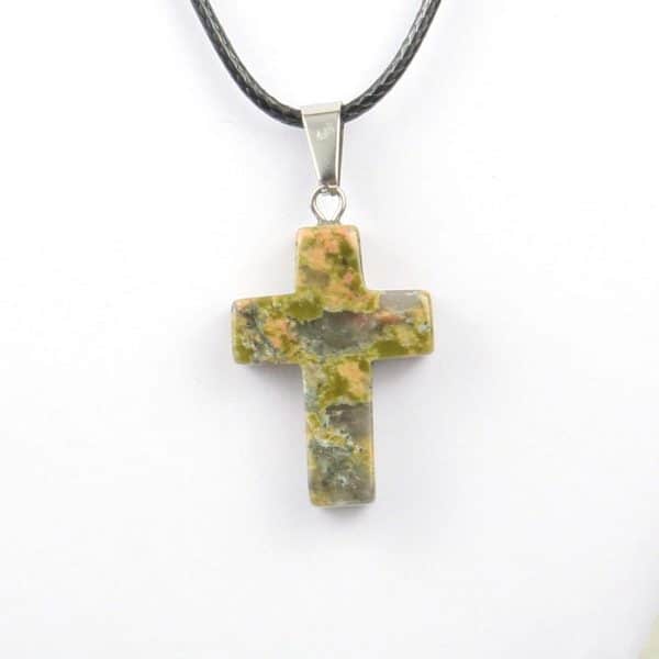 Fashion Natural Stone Cross Necklace