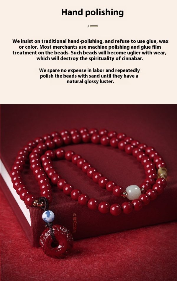 Cinnabar Wholesale Purple Gold Sand Buddha Beads Rosary Hand-woven Bracelet