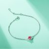 S925 Silver Inlay Color Moissanite Bracelet