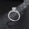 Moissanite Ring Female S925 Sterling Silver Ring Four-claw Micro-inlaid