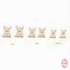 S925 Sterling Silver Petal Crystal Flowers Stud Earrings