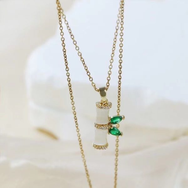 Bamboo Necklace Ladies Titanium Steel Light Luxury Minority Style High-grade