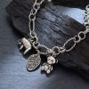 Punk Retro Elephant Pendant Bracelet Wild Leaves Cartoon Bear