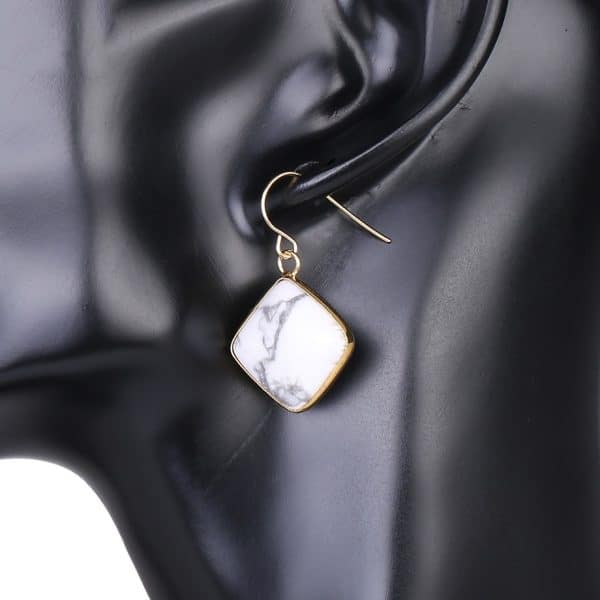 Natural Stone Amethyst Eardrops
