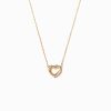 S925 Sterling Silver Overlapping Double Hollow Heart Necklace For Women