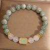 Natural Oil Green Emerald Crystal Bracelet Girls Exquisite Five Pieces Of Scriptures