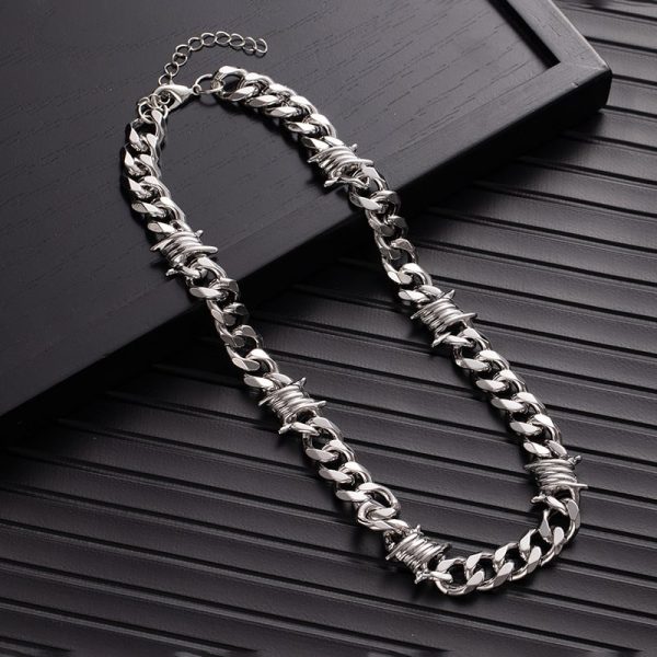 Cuban Link Chain Men Punk Knotted Bracelet Necklace