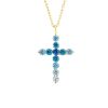 Hot Sale S925 Sterling Silver Necklace Women's High-grade Blue Zircon