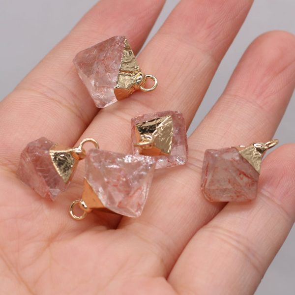 Natural Stone Semi-precious Stone Square Pyramid Crystal Pendant