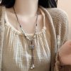 Retro Hong Kong  Ceramic Butterfly Pendant Necklace
