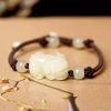 Hetian Jade Bracelet Black And Red Ropes Women