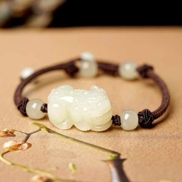 Hetian Jade Bracelet Black And Red Ropes Women