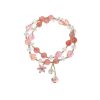 Simple Strawberry Quartz Zircon Bracelet For Women