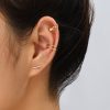 Cool Personality Lady Ear Bone Clip Earrings, Gold Fashion Simple Earring Clip 3-piece Set