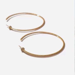 Large Circle Exaggerated Statement Full Diamond Earrings