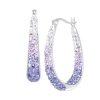 Simple Two Tone Full Diamond Circle Simple Earrings For Women