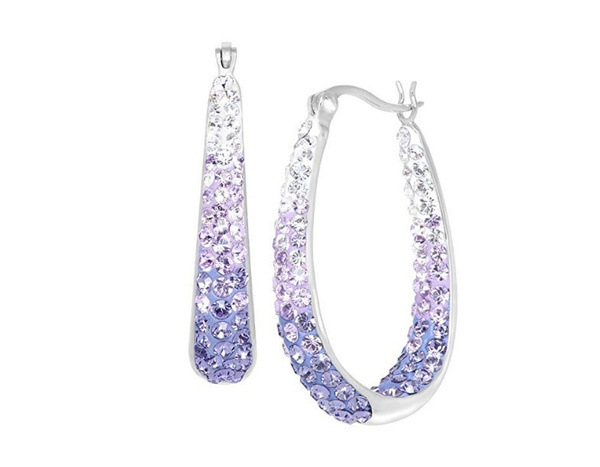 Simple Two Tone Full Diamond Circle Simple Earrings For Women