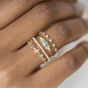 European And American Four-piece Set Rhinestone Zircon Flowers