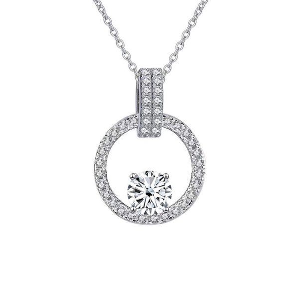 Pink Diamond Necklace Women's V-shaped Round Bag New