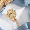 S925 Silver Inlaid Natural Chrysoprase Agate Necklace
