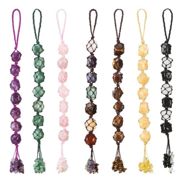 7 Colored Stone Seven Colors Crystal Stone Hand-woven Pendant
