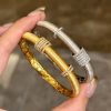Woven Carved Gold Bracelet Good Luck Comes Brushed High-grade Light Luxury Bracelet For Women
