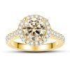 1 Karat 65mm Color Moissanite Ring Gold Ring Shank S925 Sterling Silver Moissanite