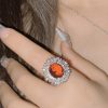 Micro-inlaid Zirconium Eye-catching Luxury Ring Female Plated 18K