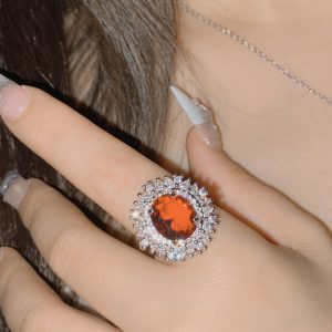 Micro-inlaid Zirconium Eye-catching Luxury Ring Female Plated 18K