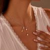 Ins Fashion Pearl Heart Pendant Clavicle Chain Stainless Steel