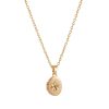 Oval Birth Flower Birthstone Photo Frame Necklace