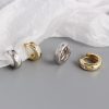 Geometric Circle Horse Eye Zircon Stud Earrings