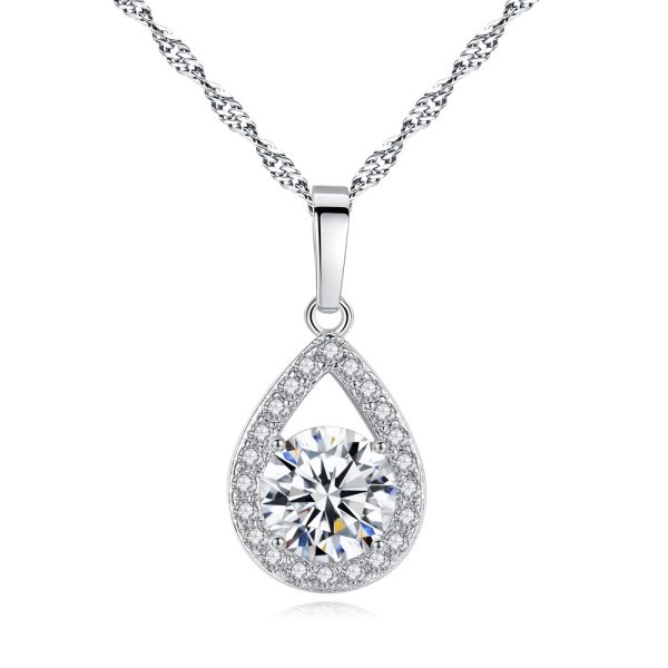 Water Drop Zircon Set Necklace Angel Tears Micro Inlaid Jewelry Set