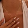 European And American Stainless Steel Necklace Gold-plated Inlaid Zircon High Sense
