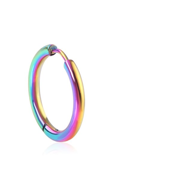 Simple fashion circle stainless steel earrings
