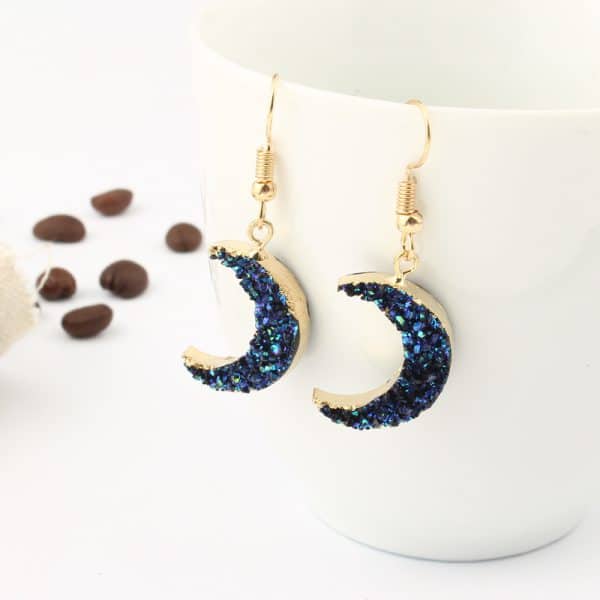 Natural stone moon necklace sweater